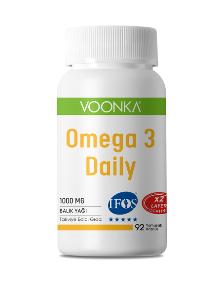 Voonka Omega 3 Daily 1000 mg 92 Yumuşak Kapsül (S.K.T 01-2024)