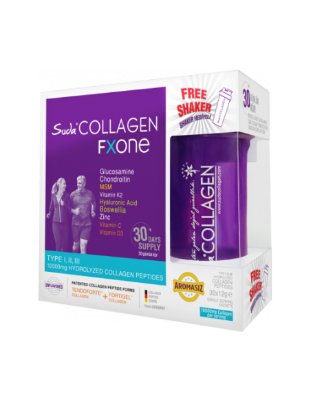 Suda Collagen Fxone Aromasız Takviye Edici Gıda 30 x 13 gr Toz Şase (S.K.T 06-2024)