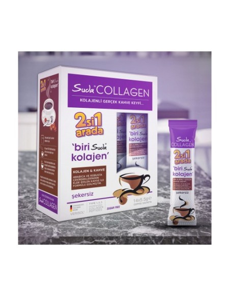 Suda Collagen 2si 1 Arada Kahve & Kolajen 14 ŞaseX5,5 gr