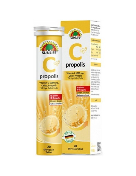 Sunlife Vitamin C Propolis 20 Efervesan Tablet (S.K.T 07-2024)