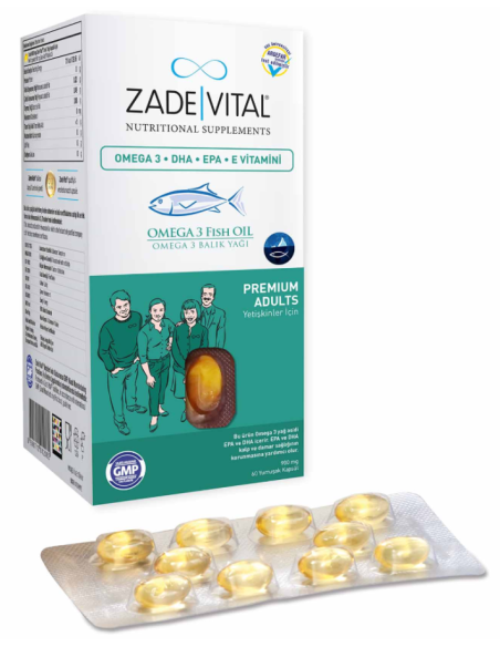 Zade Vital Premium Omega 3 Balık Yağı Yetişkinler İçin 50 Kapsül