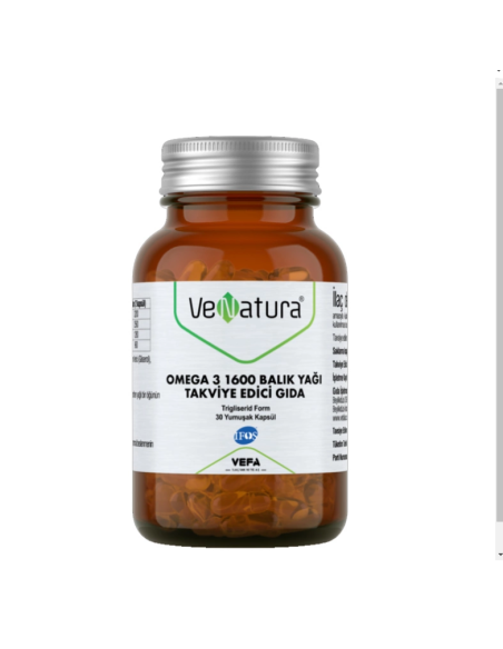 VeNatura Omega 3 1600 Balık Yağı 30 Yumuşak Kapsül