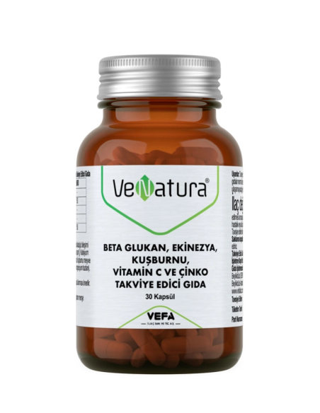 VeNatura Beta Glukan, Ekinezya, Kuşburnu, Vitamin C ve Çinko 30 Kapsül