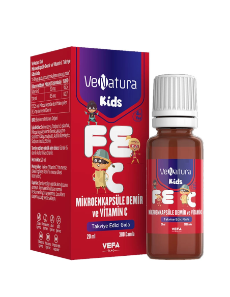 VeNatura Kids Mikroenkapsüle Demir ve Vitamin C Takviye Edici Gıda 20 ml