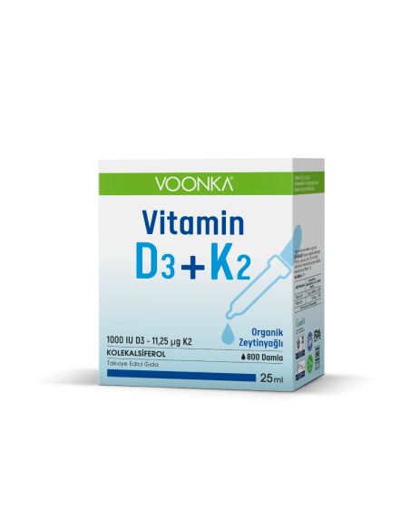 Voonka Vitamin D3+K2 Damla 25 ml (S.K.T 09-2024)