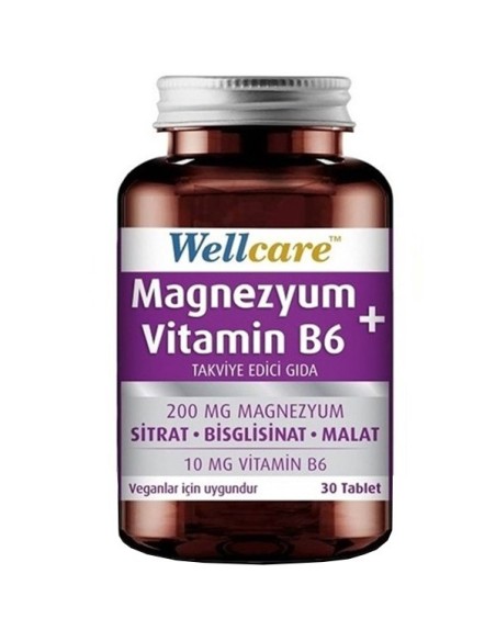 Wellcare Magnezyum B6 Vitamini 30 Tablet (S.K.T 12-2023)