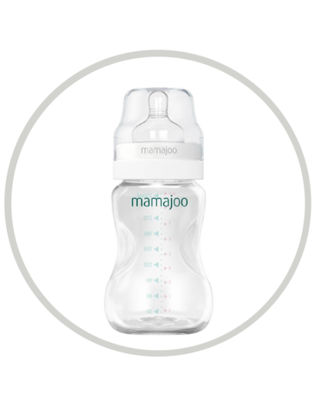 Mamajoo Silver Biberon 250 ml & Anti-Kolik Biberon Emziği No:2 / M (S.K.T 01-2027)