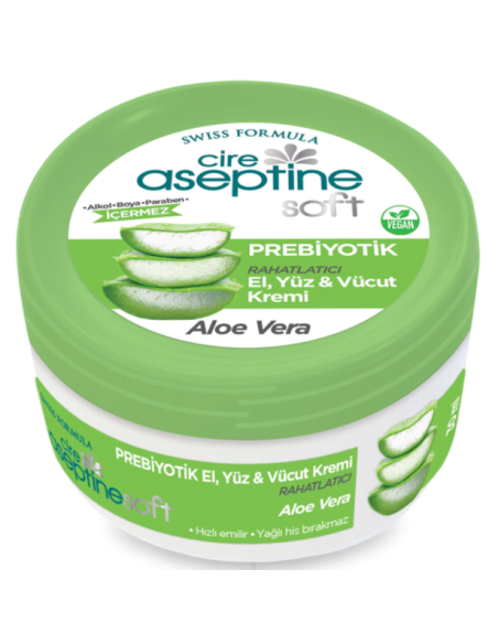 Cire Aseptine Soft Aloe Vera Özlü Rahatlatıcı Besleyici Prebiyotikli Krem 30 ml