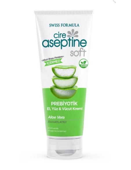 Cire Aseptine Soft Aloe Vera Özlü Rahatlatıcı Besleyici Prebiyotikli Krem 75 ml