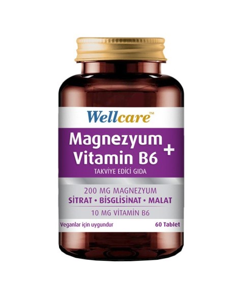 Wellcare Magnezyum B6 Vitamini 60 Tablet (S.K.T 01-2024)