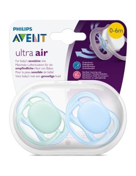 Philips Avent Ultra Air Hava Delikli 2'li Emzik Mavi SCF244/20 0-6 Ay