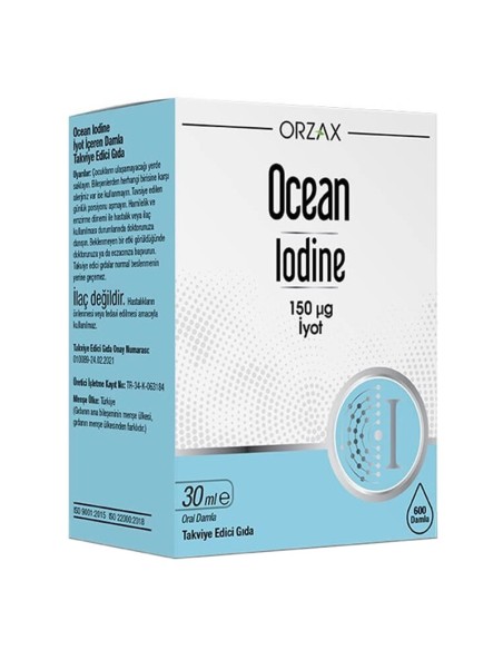 Ocean Iodine 150 μg İyot Takviye Edici Gıda 30 ml (S.K.T 04-2024)