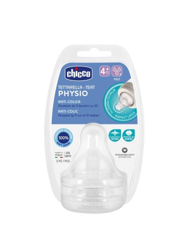 Chicco Physio 2’li Biberon Emziği 4+ Ay Hızlı Akış