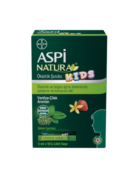 Aspinatura Kids Öksürük Şurubu 5 ml x 16 Saşe - Vanilya Çilek Aromalı