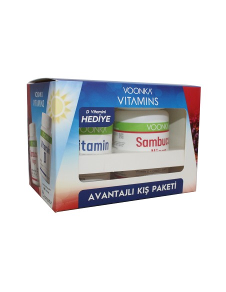 Voonka Sambucus Nigra 42 Tablet Vitamin D 102 Kapsül Avantajlı Kış Paketi (S.K.T 05-2023)