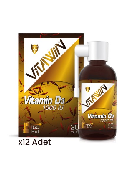 Vitawin Vitamin D3 1000 Sprey/Damla 20 ml x 12 Adet