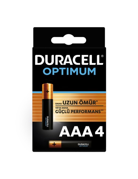 Duracell Optimum Alkalin AAA İnce Kalem Piller 4’lü Paket