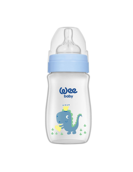 Wee Baby Klasik Geniş Ağızlı PP Biberon 0-6 Ay 250 ml ( 136 ) Mavi