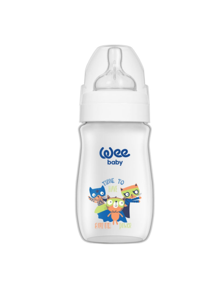 Wee Baby Klasik Geniş Ağızlı PP Biberon 0-6 Ay 250 ml ( 136 ) Beyaz