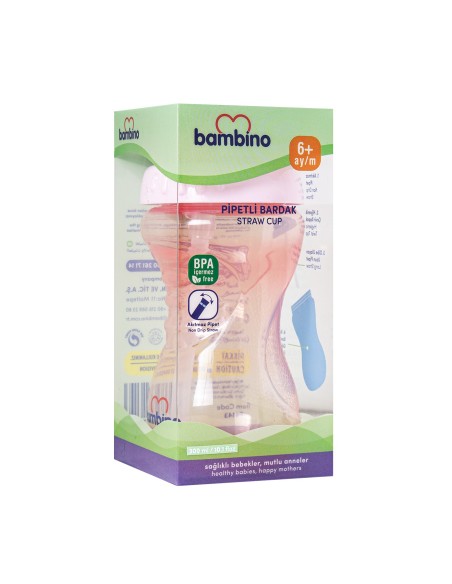 Bambino Pipetli Bardak 6+ Ay ( P6143 ) Pembe