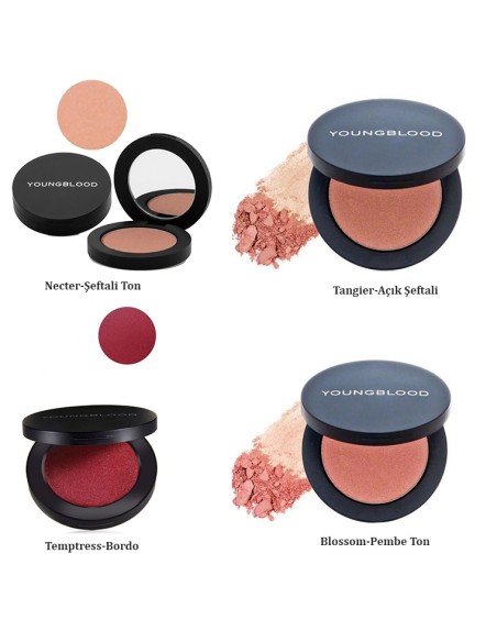 Youngblood Pressed Blush Compact Mineral Allık 3g Nectar - Şeftali Ton