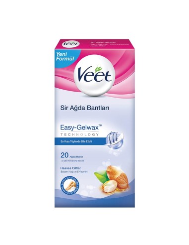 Outlet - Veet Sir Ağda Bandı Hassas Ciltler İçin 20 Adet (S.K.T 04-2023) 