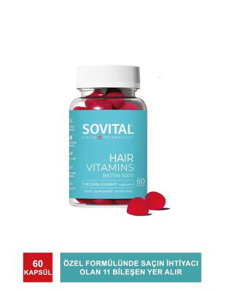 Sovital Hair Saç Vitamini 60 Kapsül (S.K.T 09-2024) 