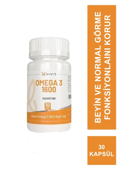 Haver Omega 3 1600 Balık Yağı 30 Kapsül (S.K.T 04-2025) 