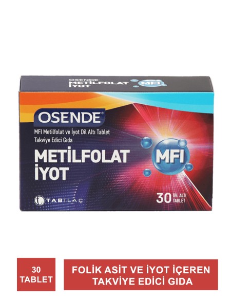 Osende MFi Metilfolat ve İyot 30 Dil Altı Tablet (S.K.T 10-2025) 