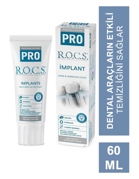 Rocs İmplants Diş Macunu 60 ml (S.K.T 06-2025) 