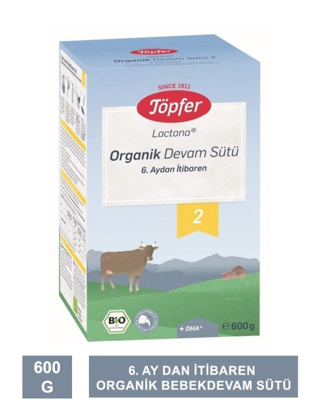 Töpfer Organik Devam Sütü 2 600gr (S.K.T 11-2023) 