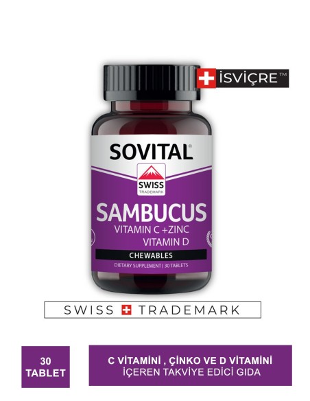 Sovital Sambucus ( Kara Mürver ) 30 Kapsül (S.K.T 10-2023) 