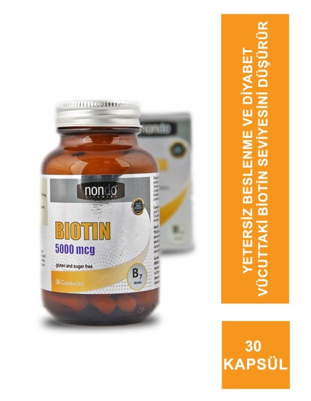 Nondo Biotin 5000mcg 30 Kapsül 