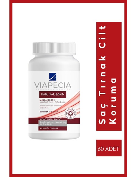 Viapecia Hair , Nail & Skin 60 Kapsül (S.K.T 11-2025) 