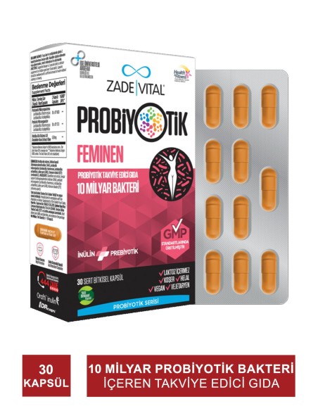 Zade Vital Probiyotik Feminen 30 Kapsül 