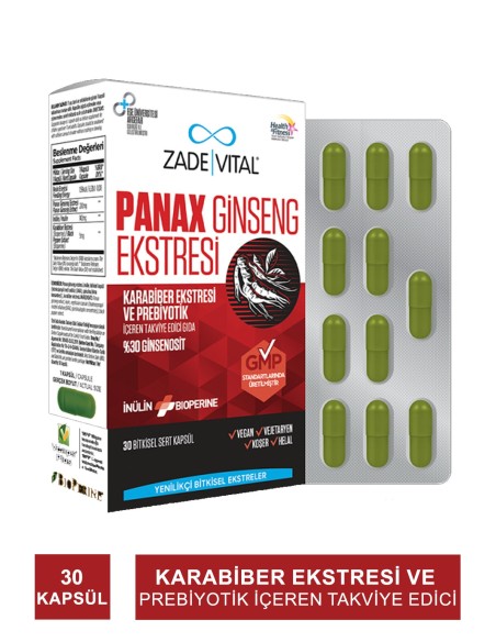 Zade Vital Panax Ginseng Ekstresi 30 Kapsül 