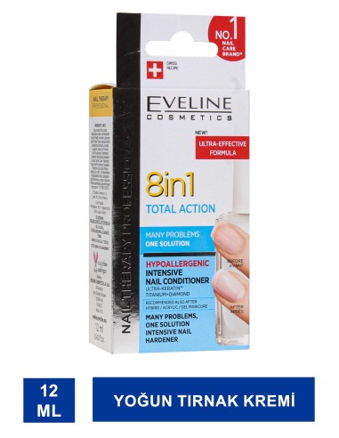 Eveline 8in1 Total Action ( Yoğun Tırnak Kremi ) 12 ml 