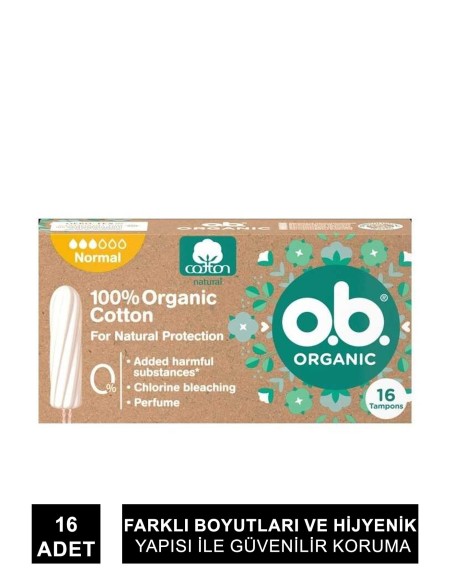 O.B Organic Normal Tampon 16 Adet 