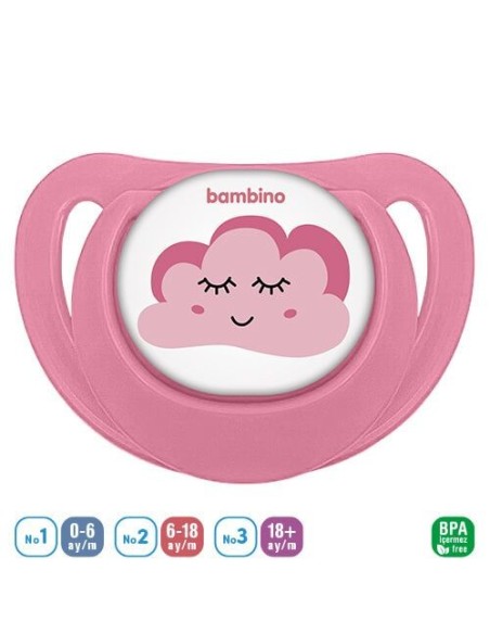 Bambino Desenli Fit Damaklı Emzik 0-6 Ay ( P2558 ) Pembe