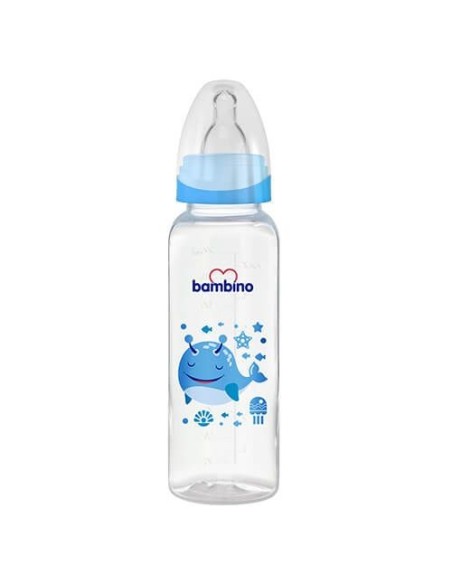 Bambino Klasik PP Biberon Kavramalı 0-6 Ay 250 ml  ( B027 ) Mavi