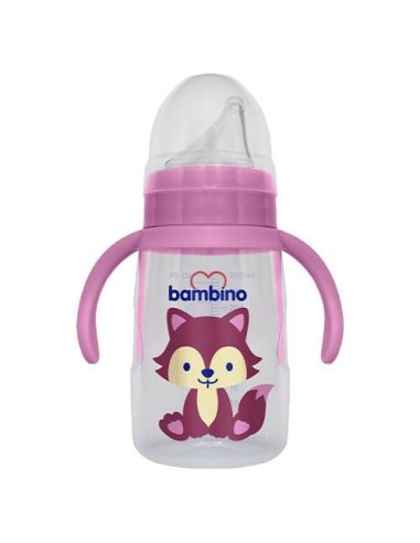 Bambino Kulplu Alıştırma Bardağı 6+ Ay 250 ml ( P6259 ) Pembe