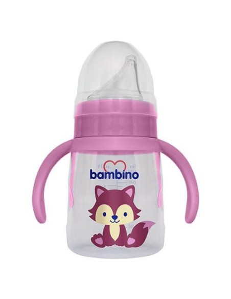 Bambino Kulplu Alıştırma Bardağı 6+ Ay 180 ml ( P6242 ) Pembe