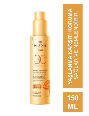 Nuxe Sun Spf30 Güneş Koruyucu Yüz ve Vücut Sütü Spreyi 150 ml 