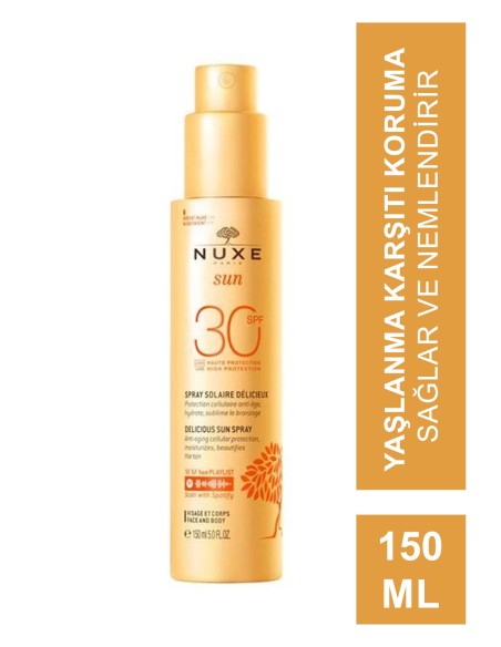 Nuxe Sun Spf30 Güneş Koruyucu Yüz ve Vücut Sütü Spreyi 150 ml 