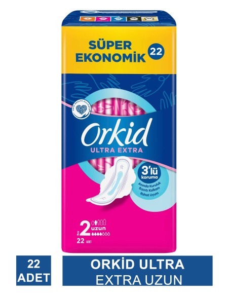 Orkid Ultra Extra Uzun ( Boy 2 ) Hijyenik Ped 22 Adet 