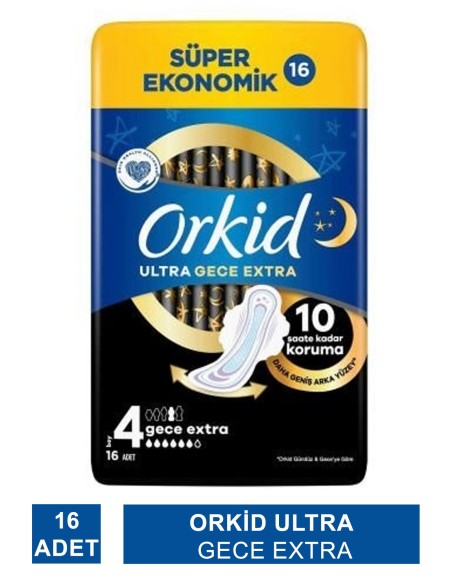 Orkid Ultra Gece Extra ( Boy 4 ) Hijyenik Ped 16 Adet 