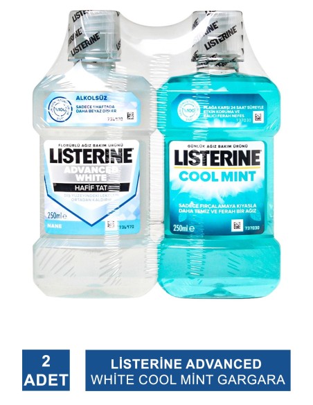 Listerine Advanced White 250 ml + Cool Mint 250 ml Set 