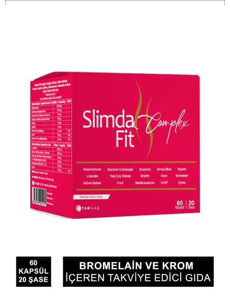 Tab İlaç Slimda Fit Complex 60 Kapsül 20 Saşe 