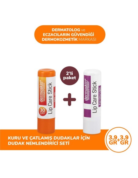 Dermoskin Lip Care Stick Spf30+ 2'li Kofre 