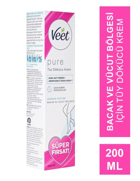 Veet Pure Hassas Ciltler İçin Tüy Dökücü Krem 200 ml 